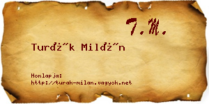 Turák Milán névjegykártya